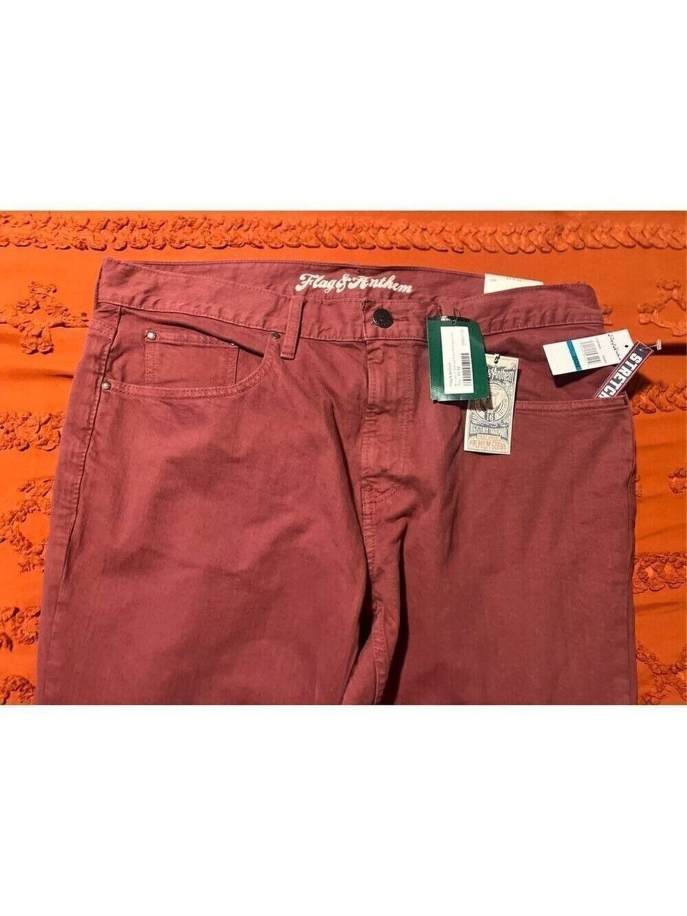 Flag & Anthem jeans Nashville Straight BNWT size 35 34 red - Picture 5 of 13